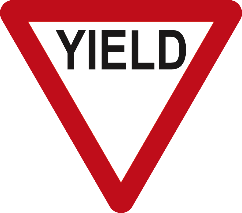 Road sign: Yield to traffic on the major road