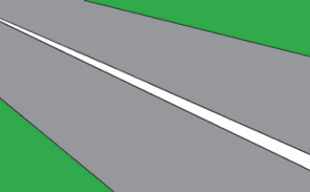 Road marking: Drivers must keep left of the continuous white line