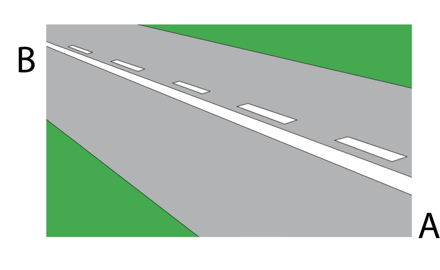 Road marking: A driver may not cross the lines to overtake