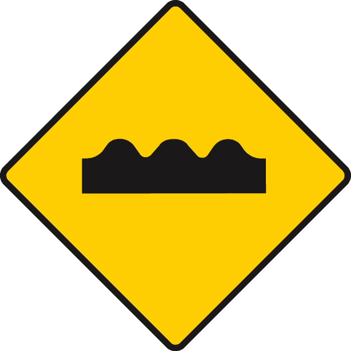 Series of bumps or hollows ahead