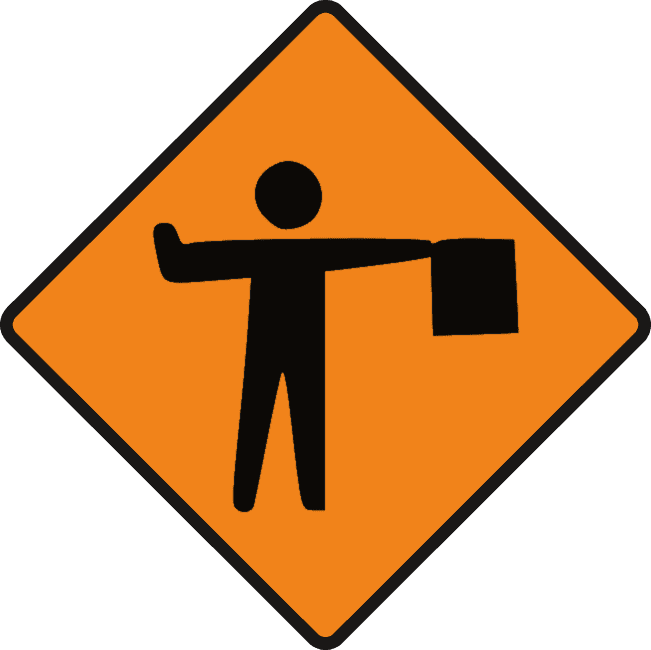 Flagman ahead
