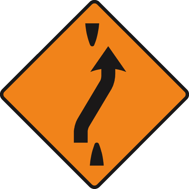 Traffic should cross out to the right-hand lane ahead