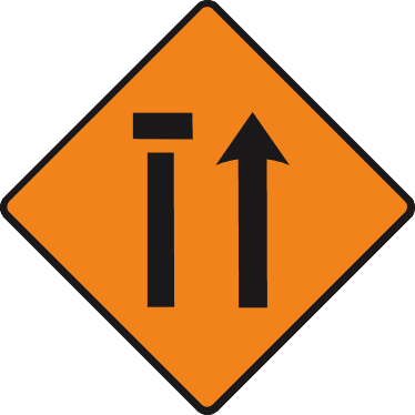 Nearside lane of two closed