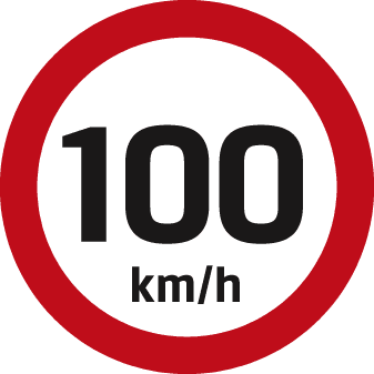 Maximum speed is 100 km/h
