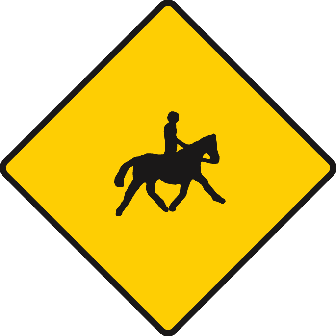 Accompanied horses and ponies ahead