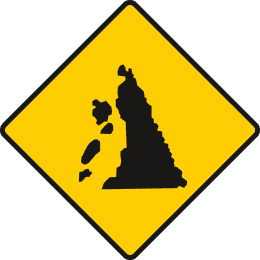 Danger of falling rocks ahead