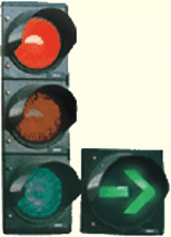 The driver may proceed in the direction of the green arrow if the way is clear