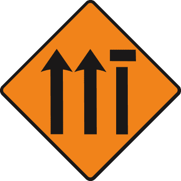 Offside lane closed ahead