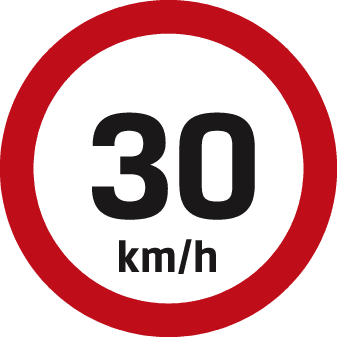 Maximum speed is  30 km/h