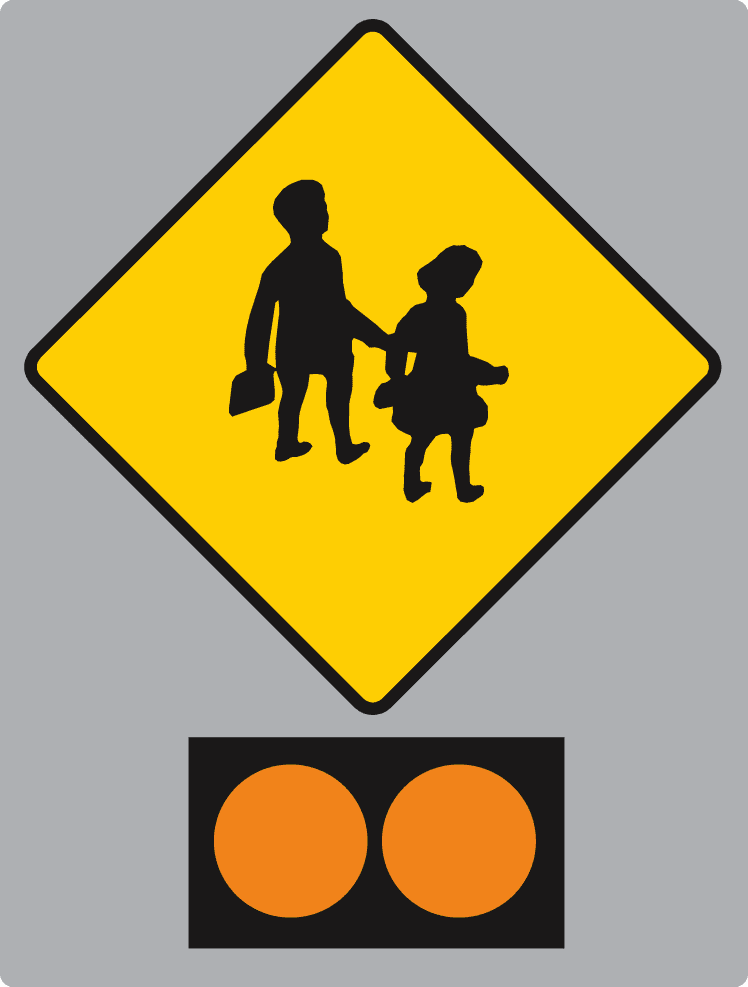 School children crossing ahead