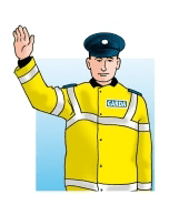 Stop if approaching from the front