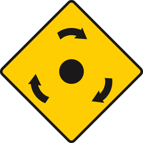 Mini-roundabout ahead