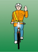 The cyclist intends to go straight on