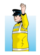 The Garda is beckoning on traffic approaching from either side