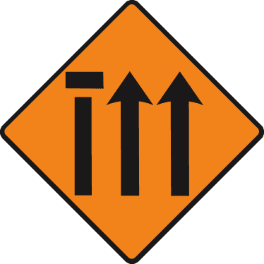 Nearside lane of three closed