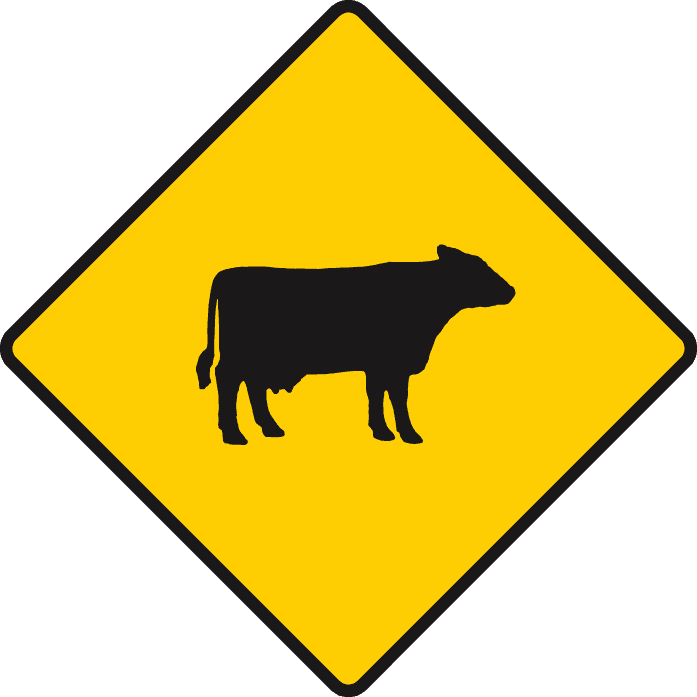 Possibility of cattle or farm animals ahead