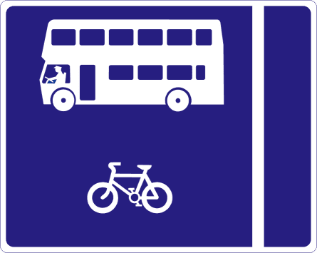 With-flow bus and cycle lane on left