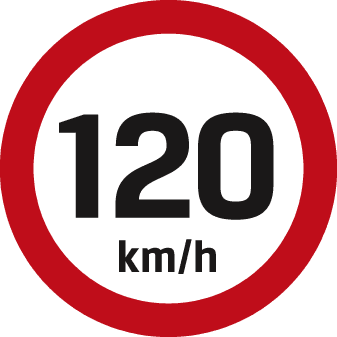 Maximum speed is 120 km/h