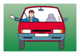 The driver intends to turn right